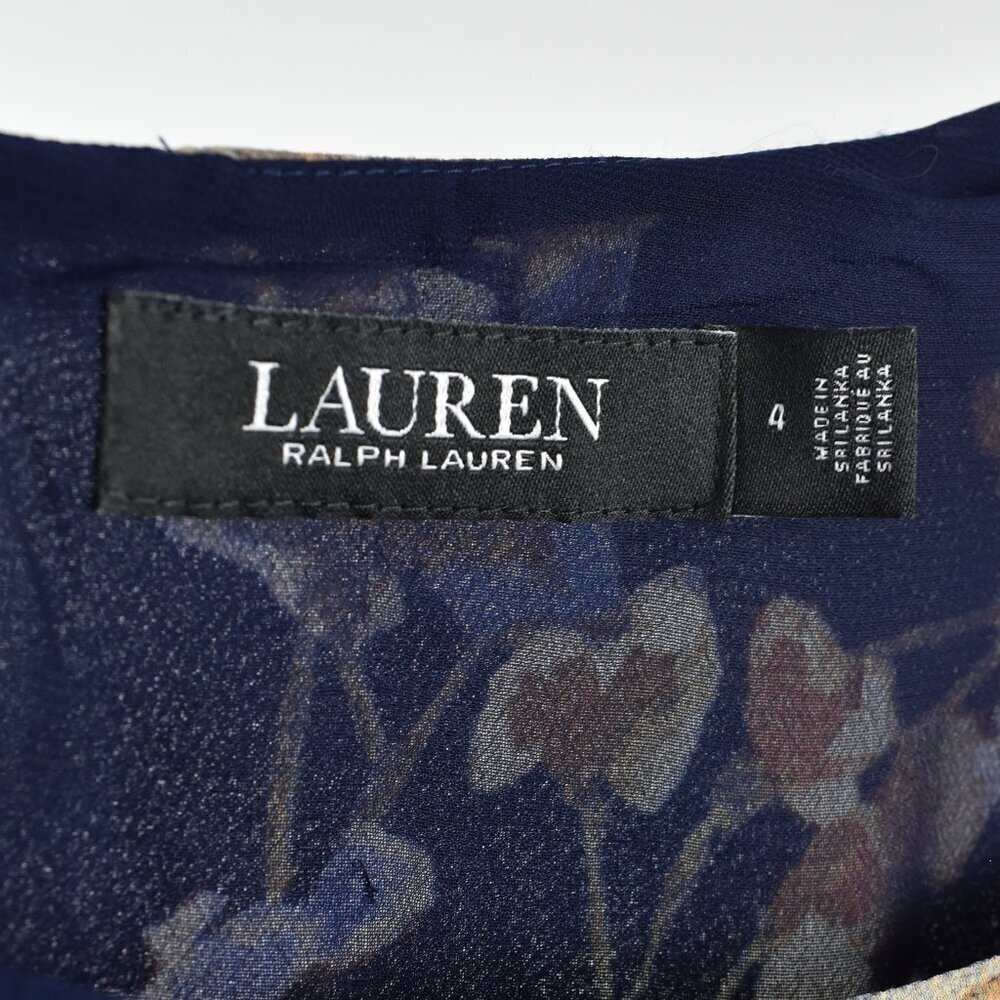 Lauren Ralph Lauren Floral Belted Crepe Midi Dress - 4 - Picture 8 of 8